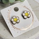 Style 11 - Flower White Smiley Fall Studs | 25 Styles