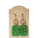  Green White Polka Dot Earrings