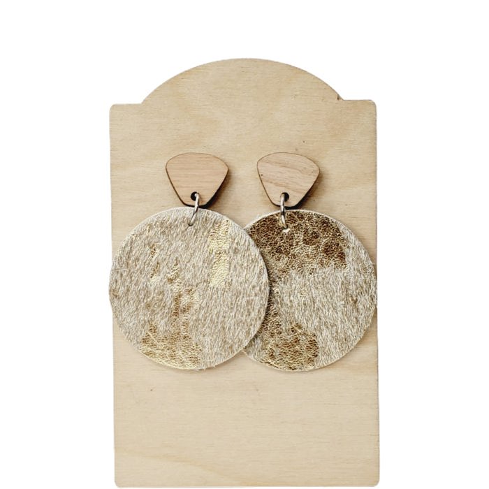 Hair on Hide Genuine Leather Earrings