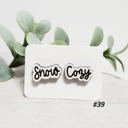  Hand Painted Wood Snow Cozy Studs