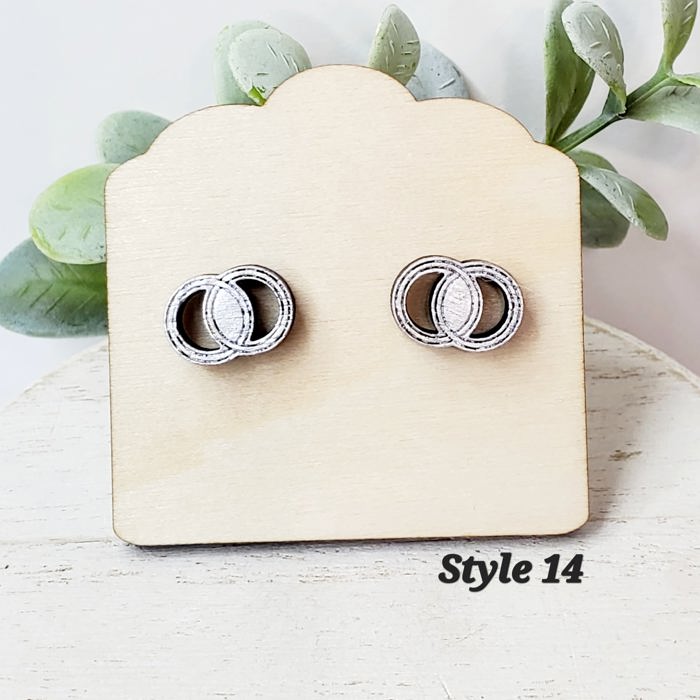 Hand Painted Wedding Bridal Ring Studs