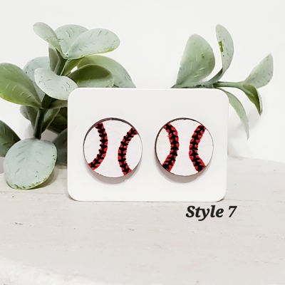 Hand Painted Baseball Studs