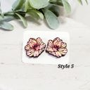  Hand Painted Flower Studs