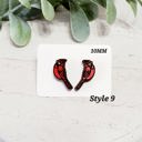  Hand Painted Cardinal Bird Studs