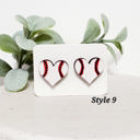 Hand Painted Heart Baseball Wood Studs