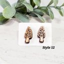  Hand Painted Morel Mushroom Studs
