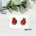  Hand Painted Lady Bug Studs