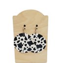  Black White Cow Earrings