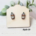  Hand Painted Coffee Frappe Studs