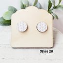  White Silver Chevron Printed Studs | Bride Wedding