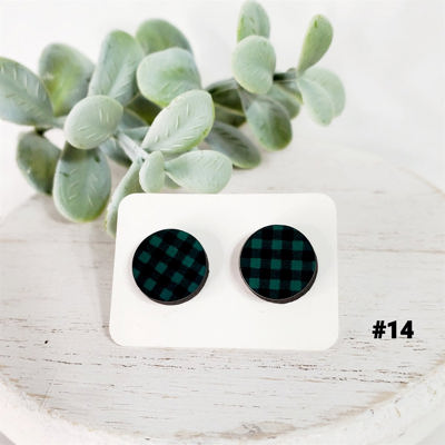 Wood Green Plaid Studs