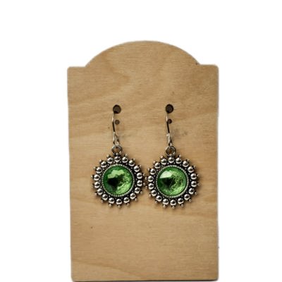 Green Burst Boho Earrings