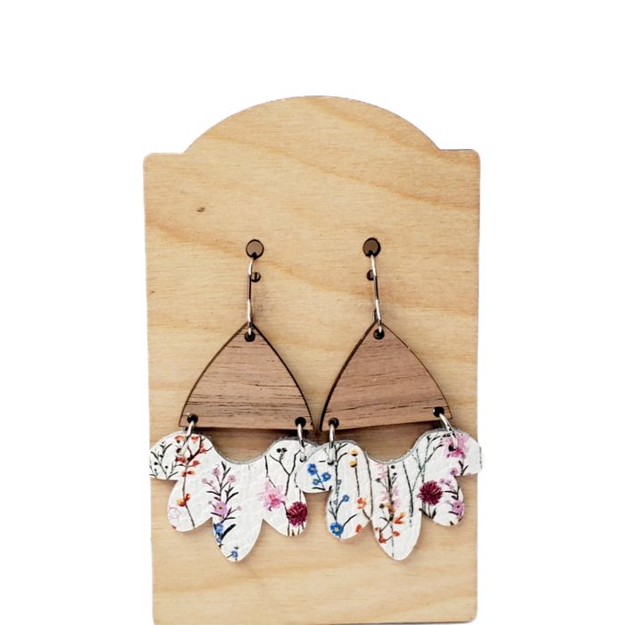 Leather Wild Flower Earrings