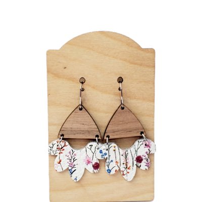 Leather Wild Flower Earrings