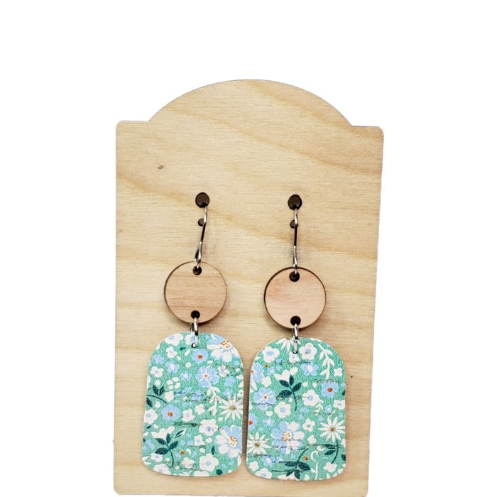 Mint Turquoise Floral Earrings