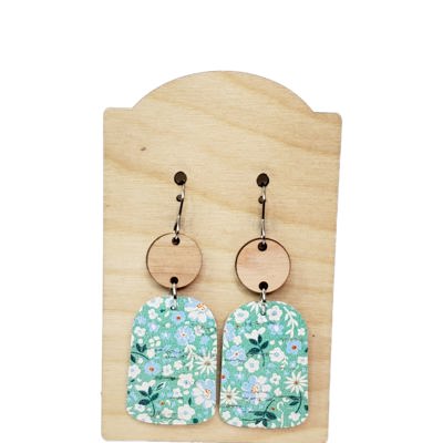 Mint Turquoise Floral Earrings