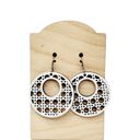  Hand Painted White Rattan Earrings