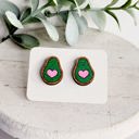  Avocado Heart Studs