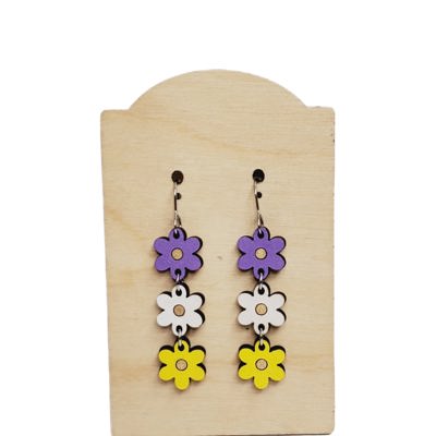 Stacked Flowers | Purple/White/Yellow
