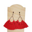  Handmade Macrame Red Earrings