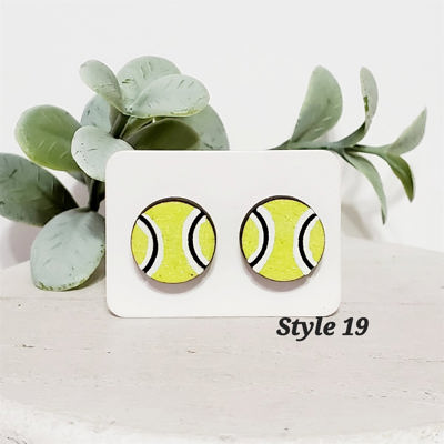 Hand Painted Tennis Ball Studs