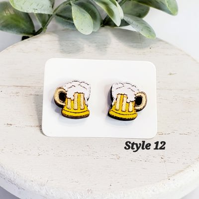 Hand Painted Beer Mug Studs