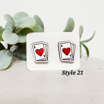 Hand Painted Card Studs