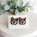  Hand Painted Corgi Dog Studs