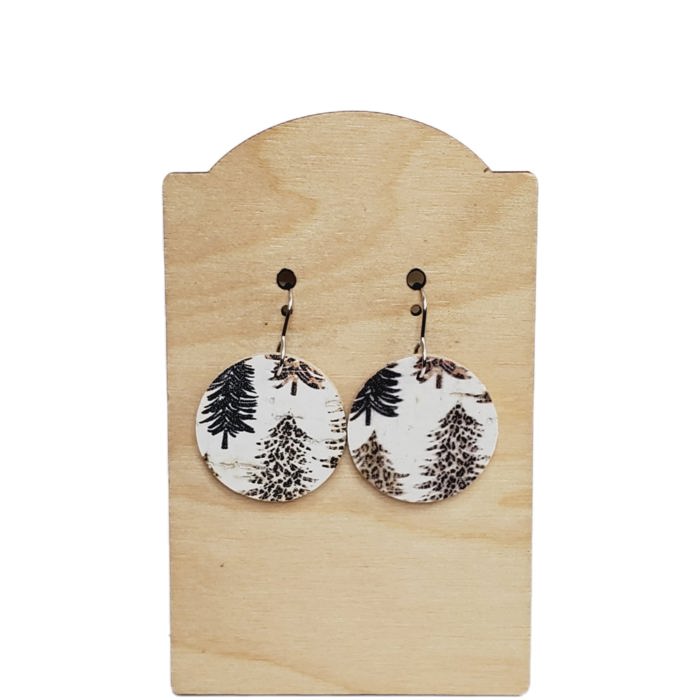 Everyday Round Christmas Tree Earrings