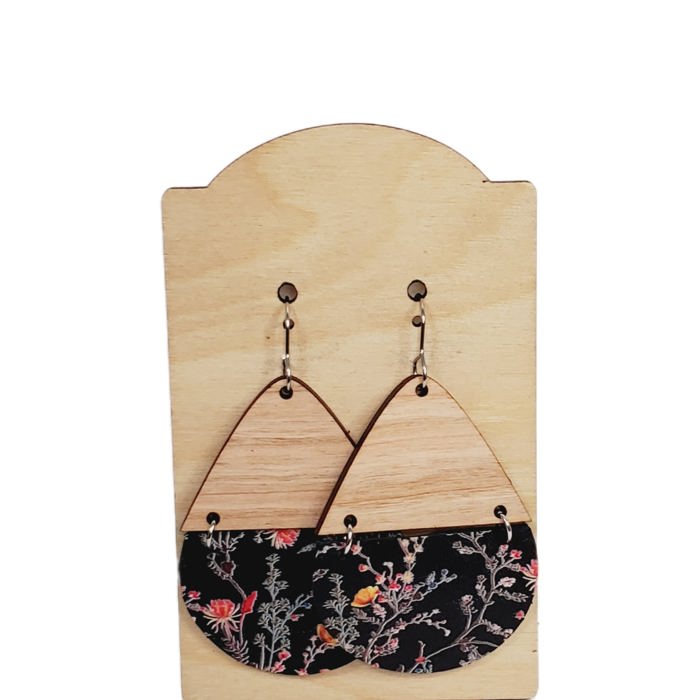 Black Boho Wild Flower Earrings