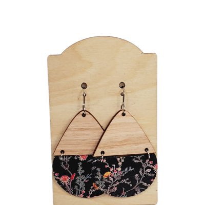 Black Boho Wild Flower Earrings