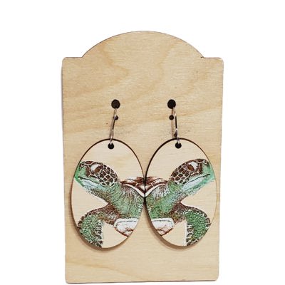 Hand Painted Sea Turtle Earrings