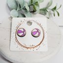  Hand Painted Purple Beach Ball Studs