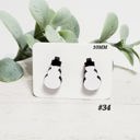 Hand Painted Wood Snowman Studs