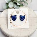  Hand Painted Blue Panther Studs