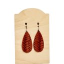  Genuine Leather Teardrop Earrings | Rust