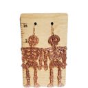  Glitter Rose Gold Skeleton Earrings