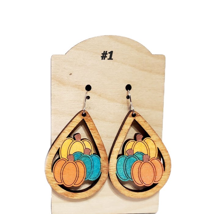 Hand Painted Triple Pumpkin Teardrop