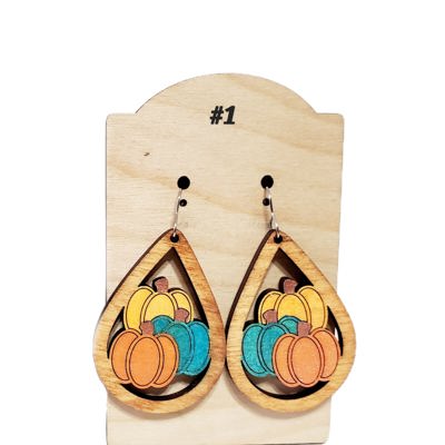 Hand Painted Triple Pumpkin Teardrop