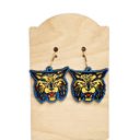 Hand Painted Wildcat Earrings