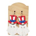  Handmade Macrame Patriotic Gnome Earrings