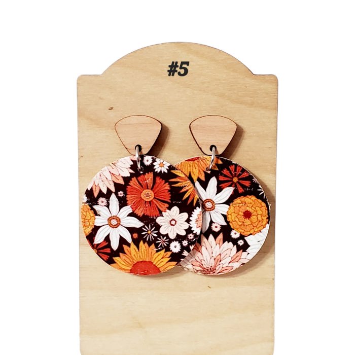 Hand Painted Pumpkin Latte Earrings