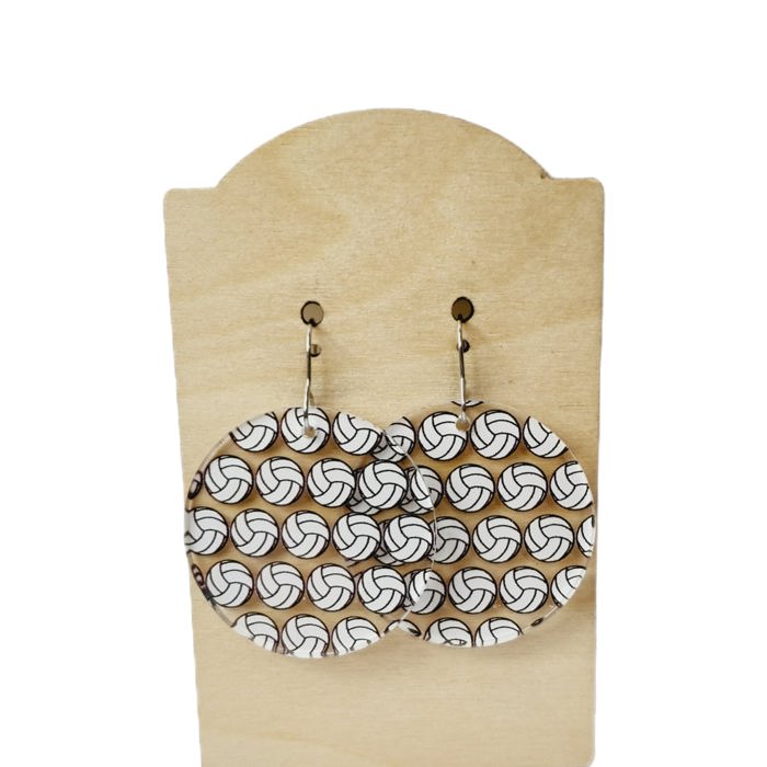 Acrylic Football Earrings