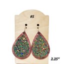  Glitter Chameleon Wood Earrings