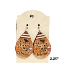 Glitter Orange Wood Earrings