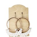  Wood Leather Hoops | Polka dots