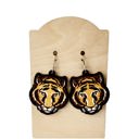  Hand Painted Tiger Earrings | Black & Gold