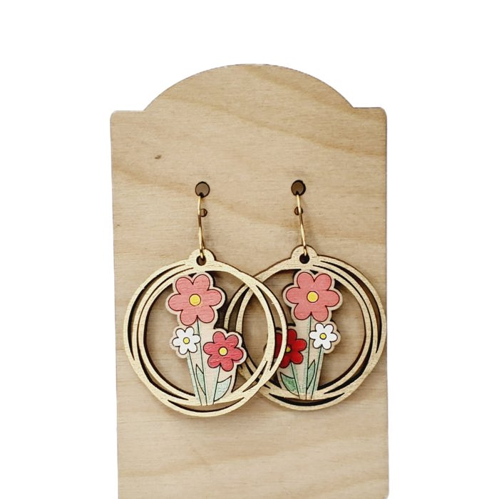 Hand painted floral Earrings