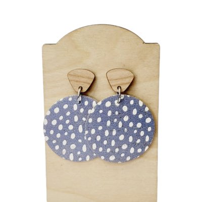 Polka Dot Light Blue Drop Earrings
