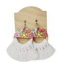  Macrame Floral Painted Earrings